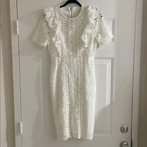 Just Me Ivory Lace Midi Dress